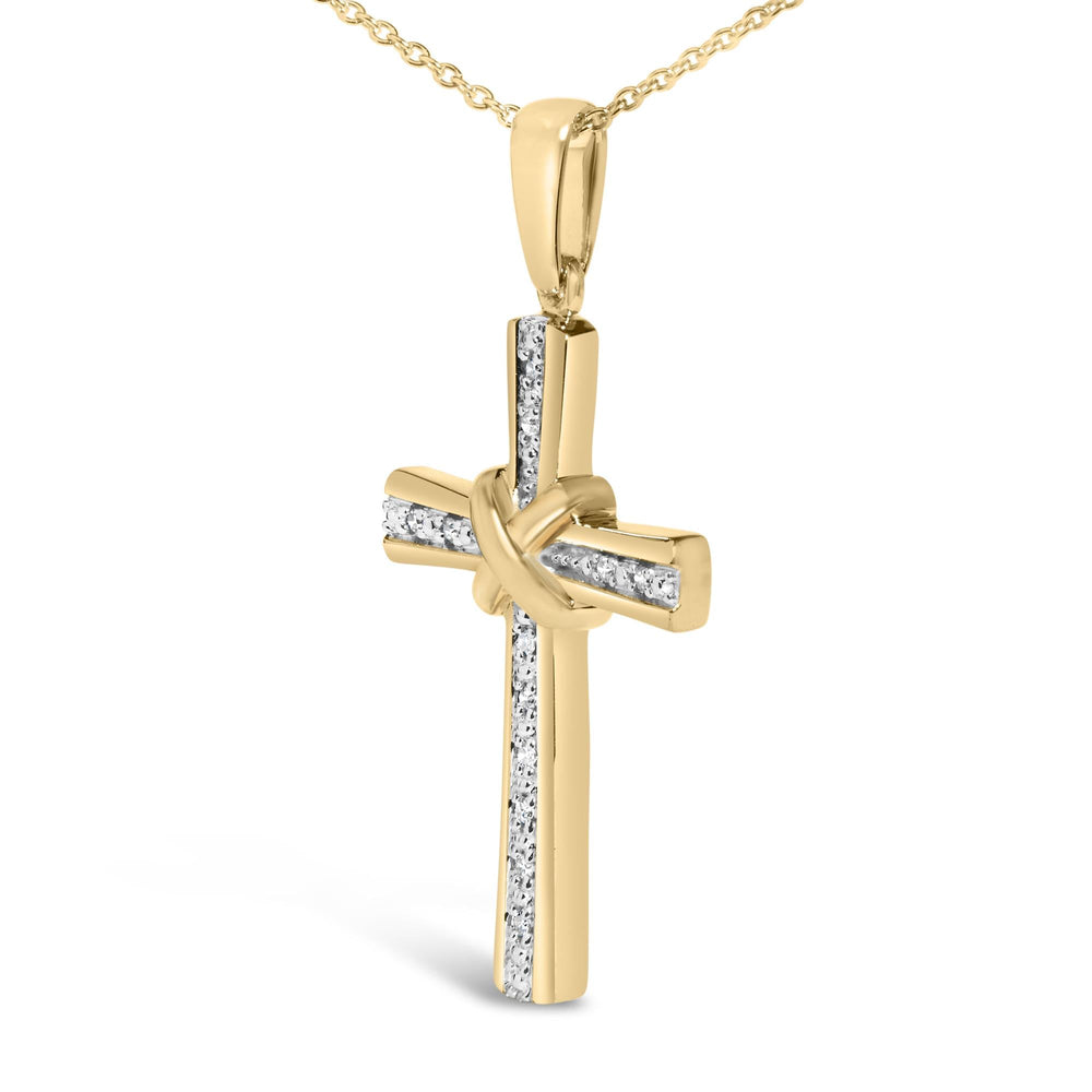 Gold Vermeil Diamond Accent Cross Pendant Necklace
