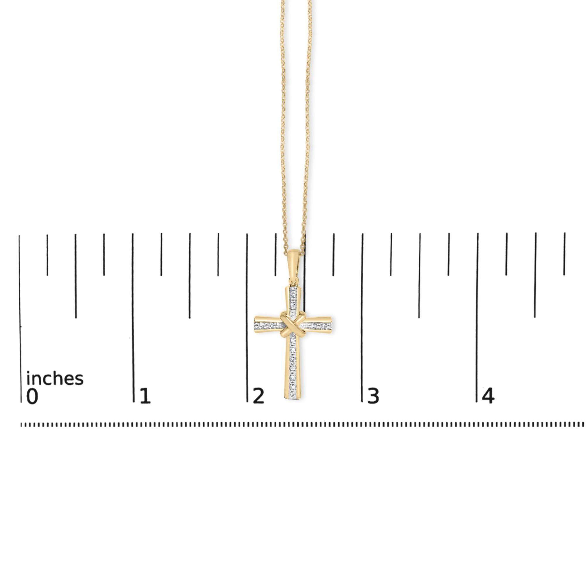 Gold Vermeil Diamond Accent Cross Pendant Necklace