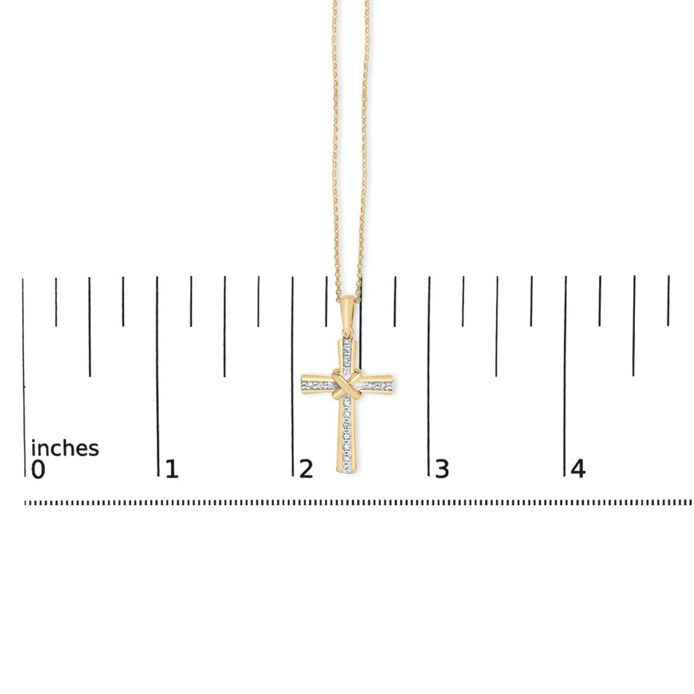 Gold Vermeil Diamond Accent Cross Pendant Necklace
