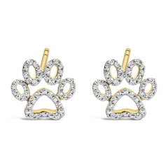 Gold Vermeil Diamond Accent Pet Paw Earring