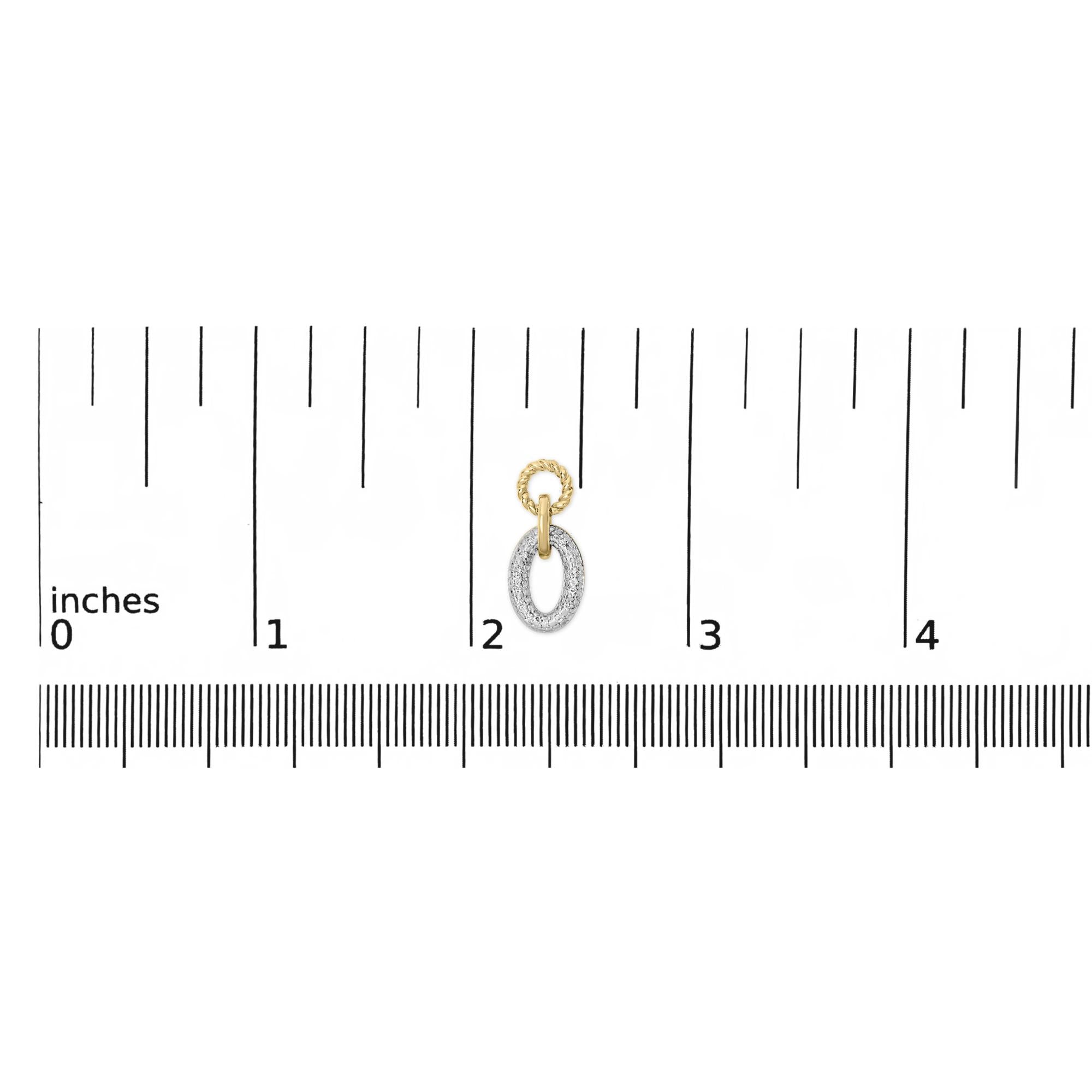 Gold Vermeil 1/10 Cttw Diamond Oval Link Earrings