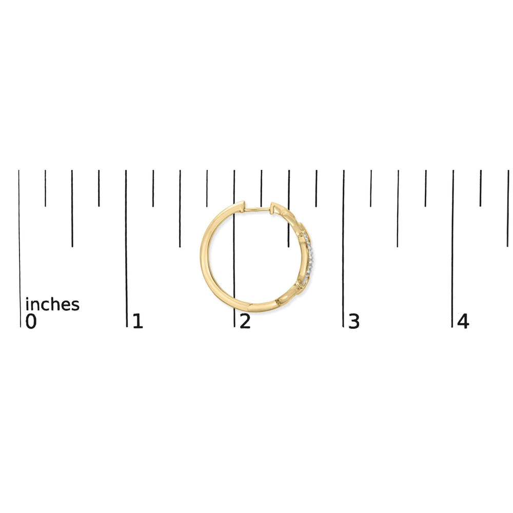 Gold Vermeil 1/10 Cttw Diamond Paperclip Hoop Earring