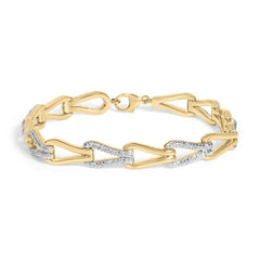 Gold Vermeil 1/7 Cttw Diamond Bold Knot Link Bracelet