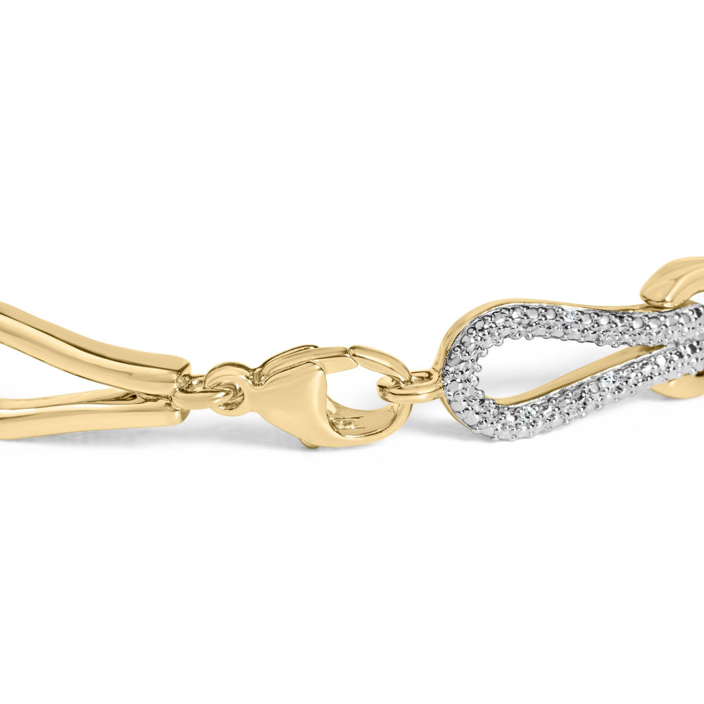 Gold Vermeil 1/7 Cttw Diamond Bold Knot Link Bracelet