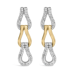 Gold Vermeil 1/10 Cttw Diamond Bold Knot Link Earring