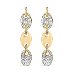 Gold Vermeil 1/10 Cttw Diamond Bold Disc Link Earring