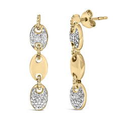 Gold Vermeil 1/10 Cttw Diamond Bold Disc Link Earring