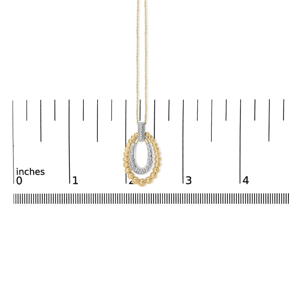 Gold Vermeil 1/10 Cttw Diamond Bold Bead Pendant Necklace