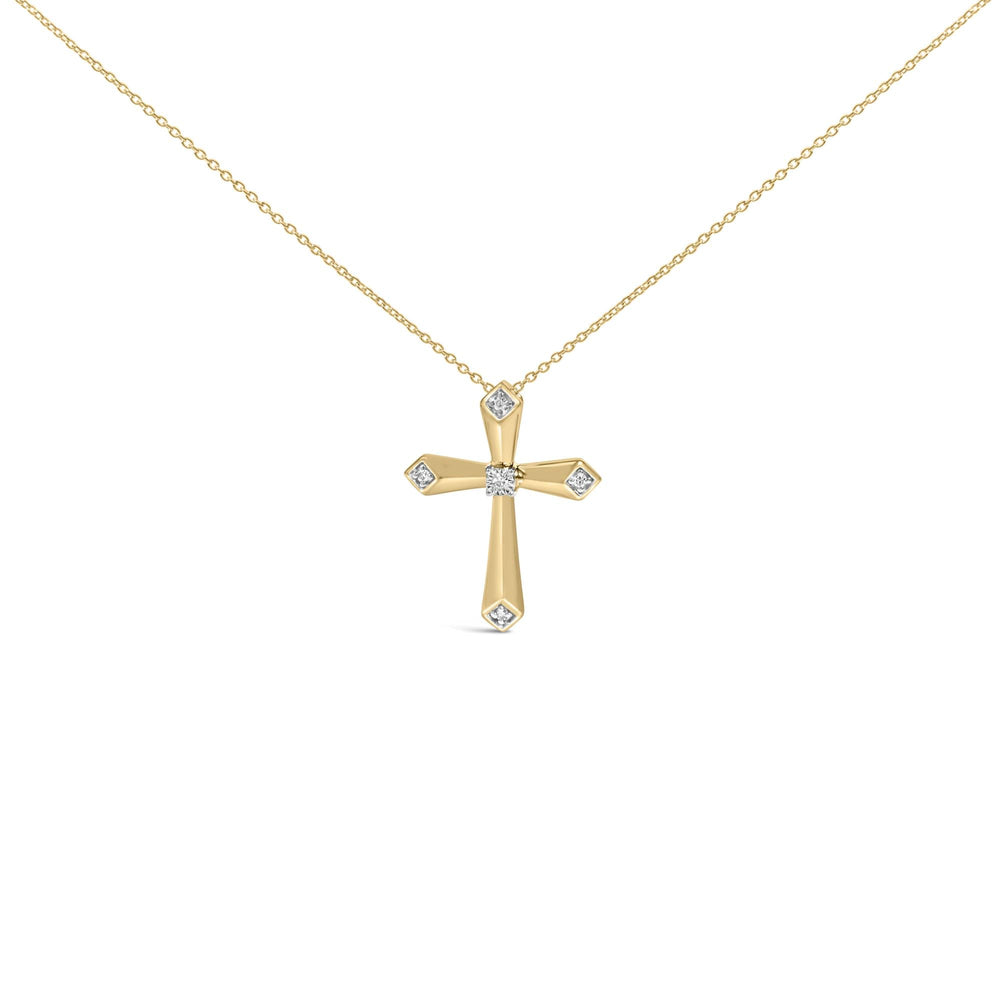 Gold Vermeil Diamond Accent Cross Pendant Necklace