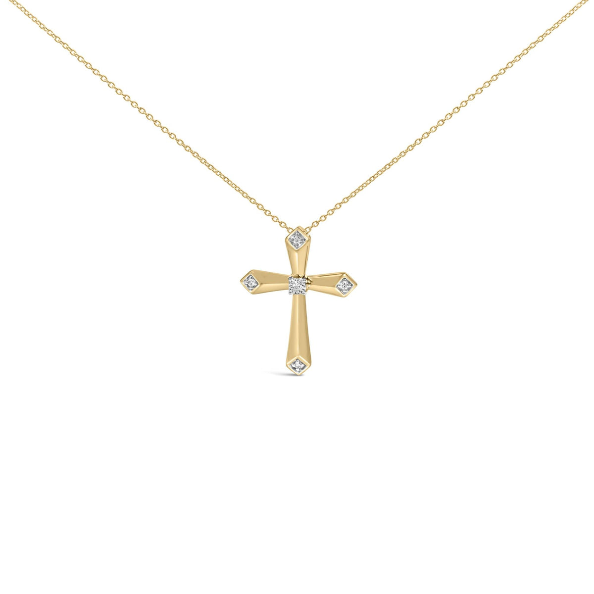 Gold Vermeil Diamond Accent Cross Pendant Necklace