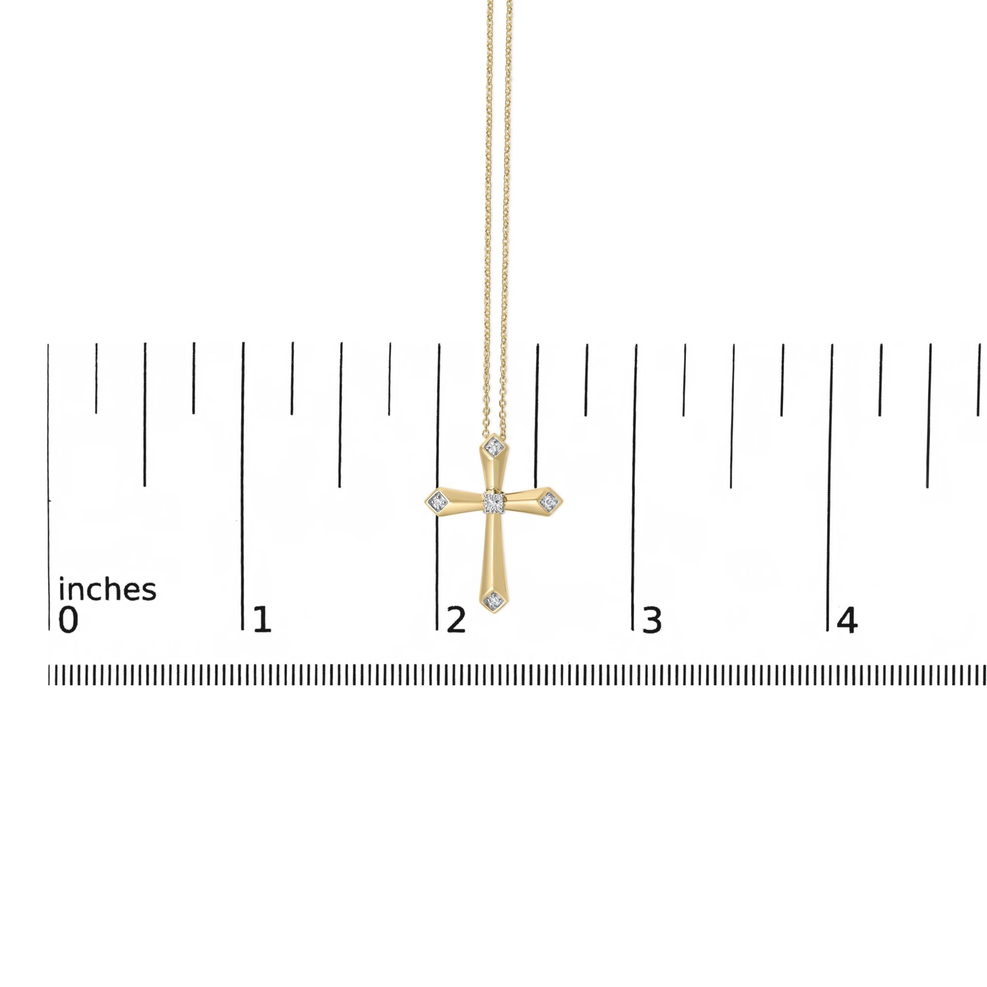 Gold Vermeil Diamond Accent Cross Pendant Necklace