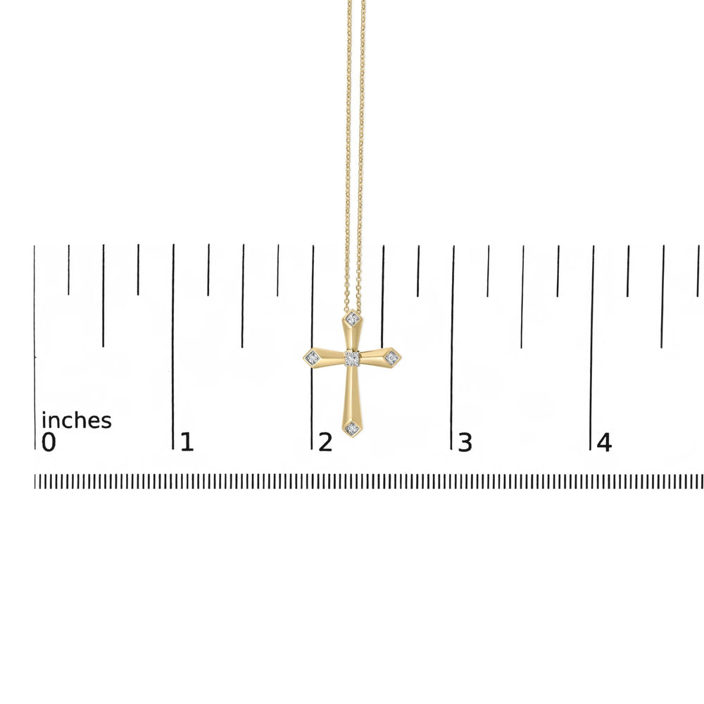 Gold Vermeil Diamond Accent Cross Pendant Necklace
