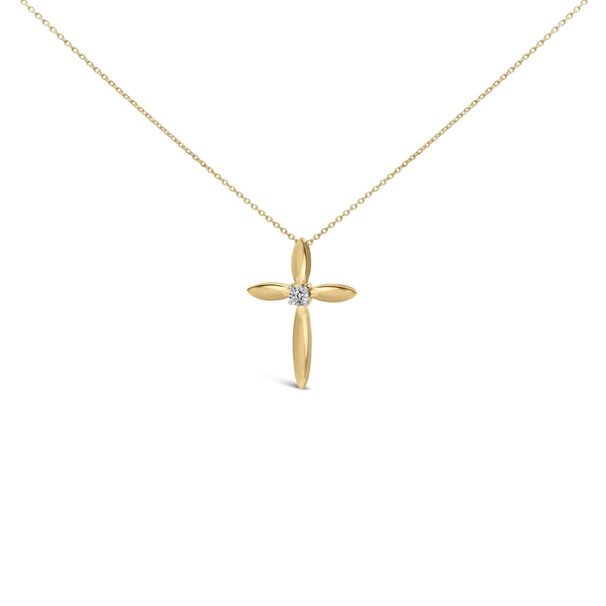 Gold Vermeil Diamond Accent Cross Pendant Necklace
