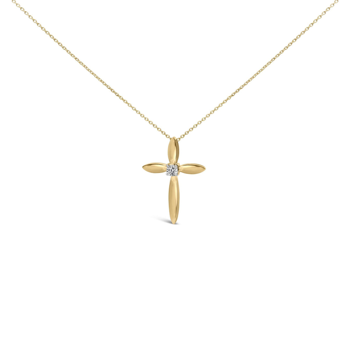 Gold Vermeil Diamond Accent Cross Pendant Necklace