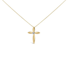 Gold Vermeil Diamond Accent Cross Pendant Necklace