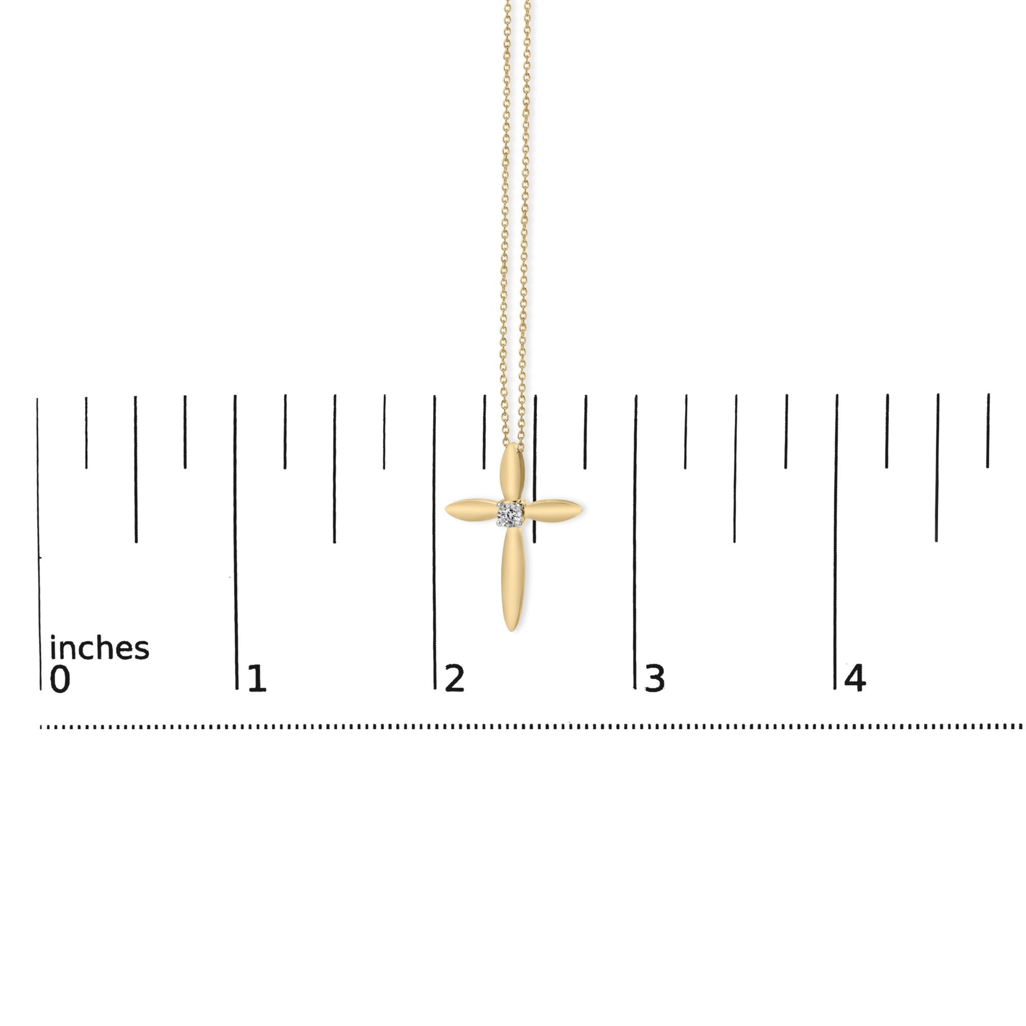 Gold Vermeil Diamond Accent Cross Pendant Necklace