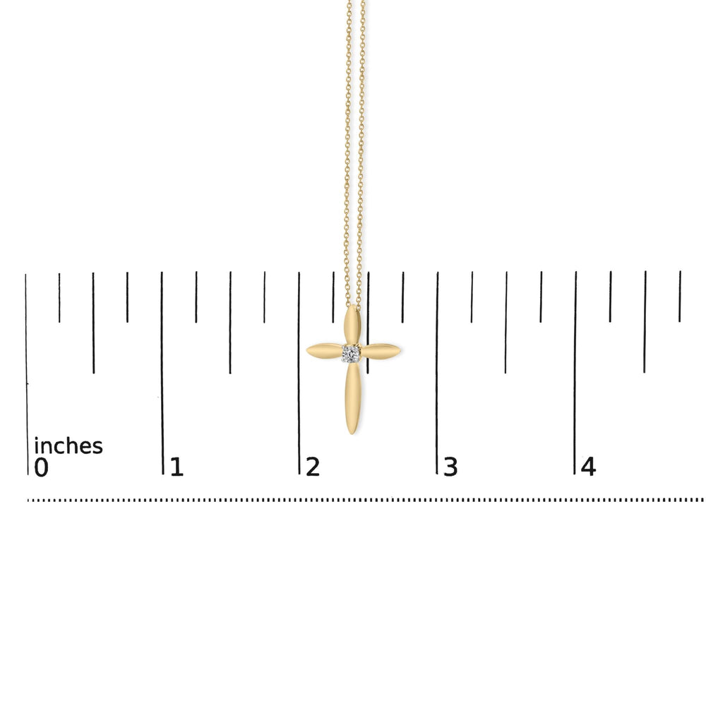 Gold Vermeil Diamond Accent Cross Pendant Necklace