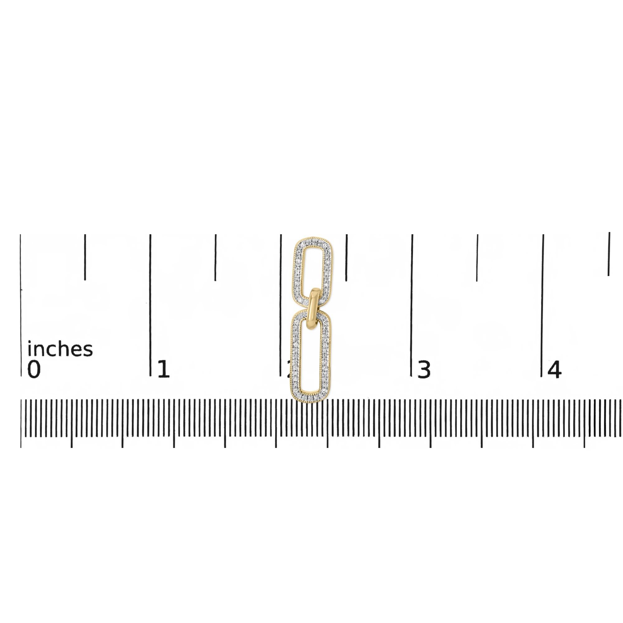 Gold Vermeil 1/10 Cttw Diamond Cttw Bold Paperclip Earring