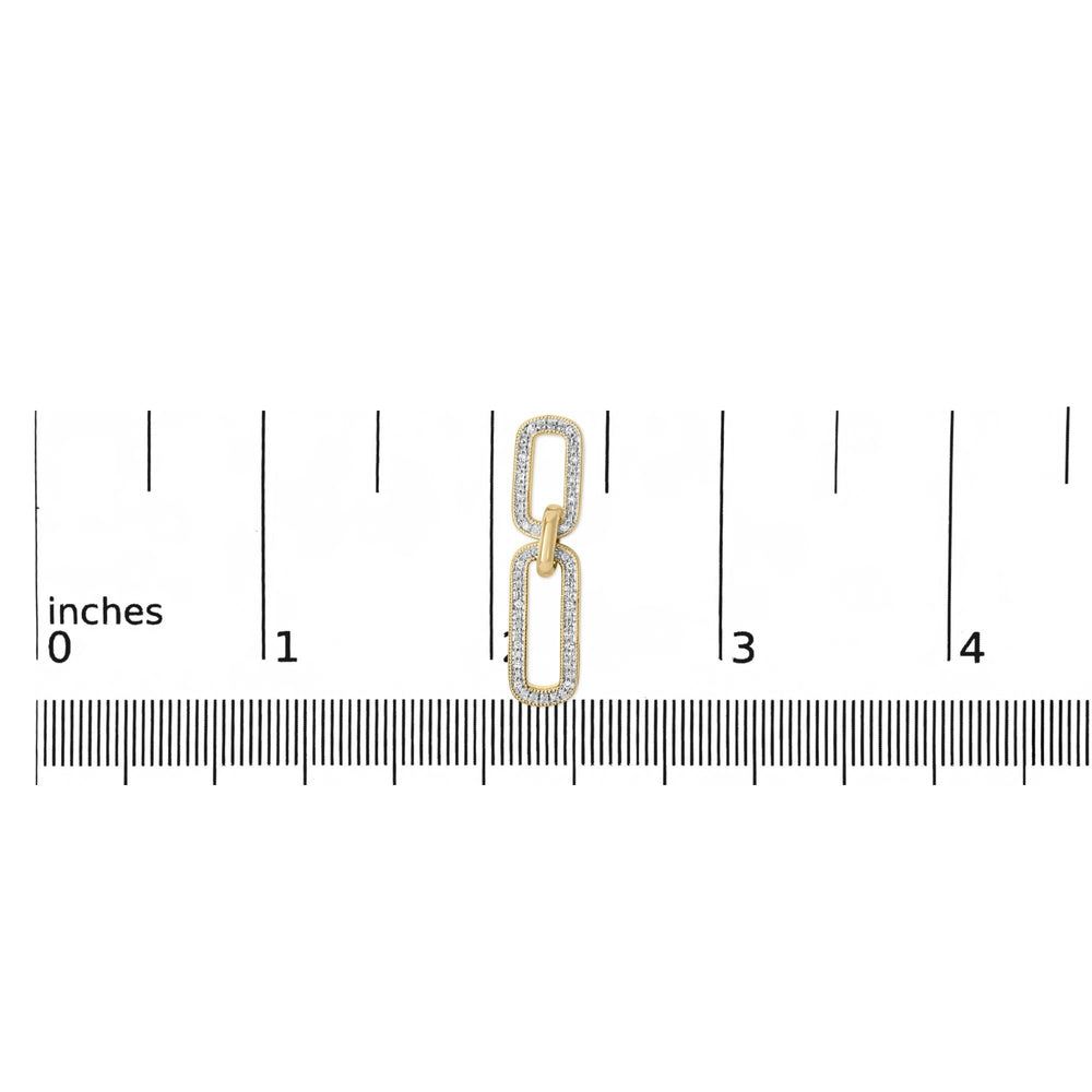 Gold Vermeil 1/10 Cttw Diamond Cttw Bold Paperclip Earring