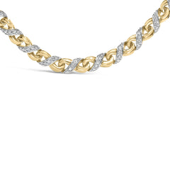 10K Yellow Gold 1 cttw Diamond Riviera Statement Pendant Necklace (J-K, I2-I3)