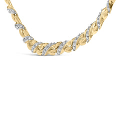 10K Yellow Gold 1 cttw Diamond Riviera Statement Pendant Necklace (J-K, I2-I3)