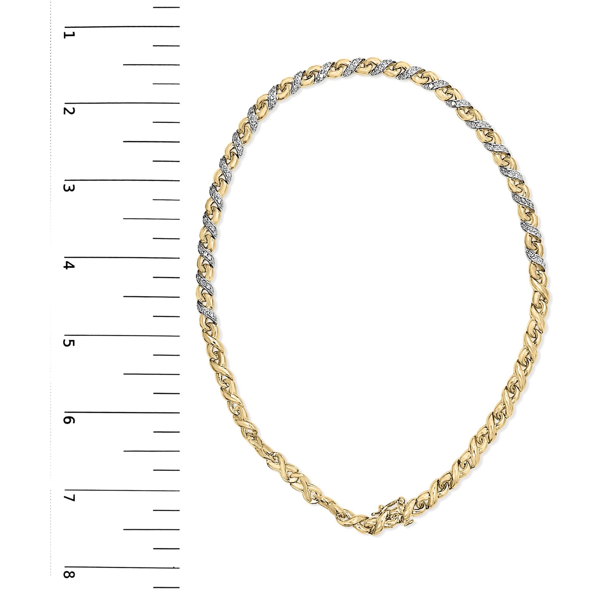 10K Yellow Gold 1 cttw Diamond Riviera Statement Pendant Necklace (J-K, I2-I3)