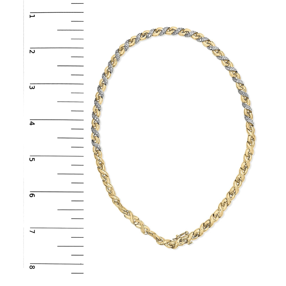 10K Yellow Gold 1 cttw Diamond Riviera Statement Pendant Necklace (J-K, I2-I3)