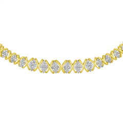 10K Yellow Gold 4 cttw Brilliant Round-Cut Diamond Graduating Riviera Statement Necklace (H-I Color, I2-I3 Clarity)