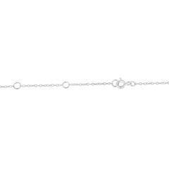Sterling Silver Treated Blue Color Diamond Station Necklace (1/2 cttw, Blue Color, I2-I3 Clarity)