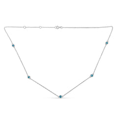 Sterling Silver Treated Diamond By Yard Necklace (1/2 cttw, Blue Color, I2-I3 Clarity)