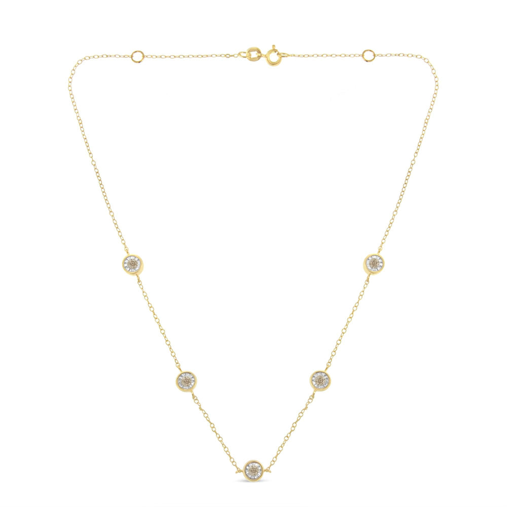 Sterling Silver Diamond Station Necklace (1/2 cttw, K-L Color, I2-I3 Clarity)