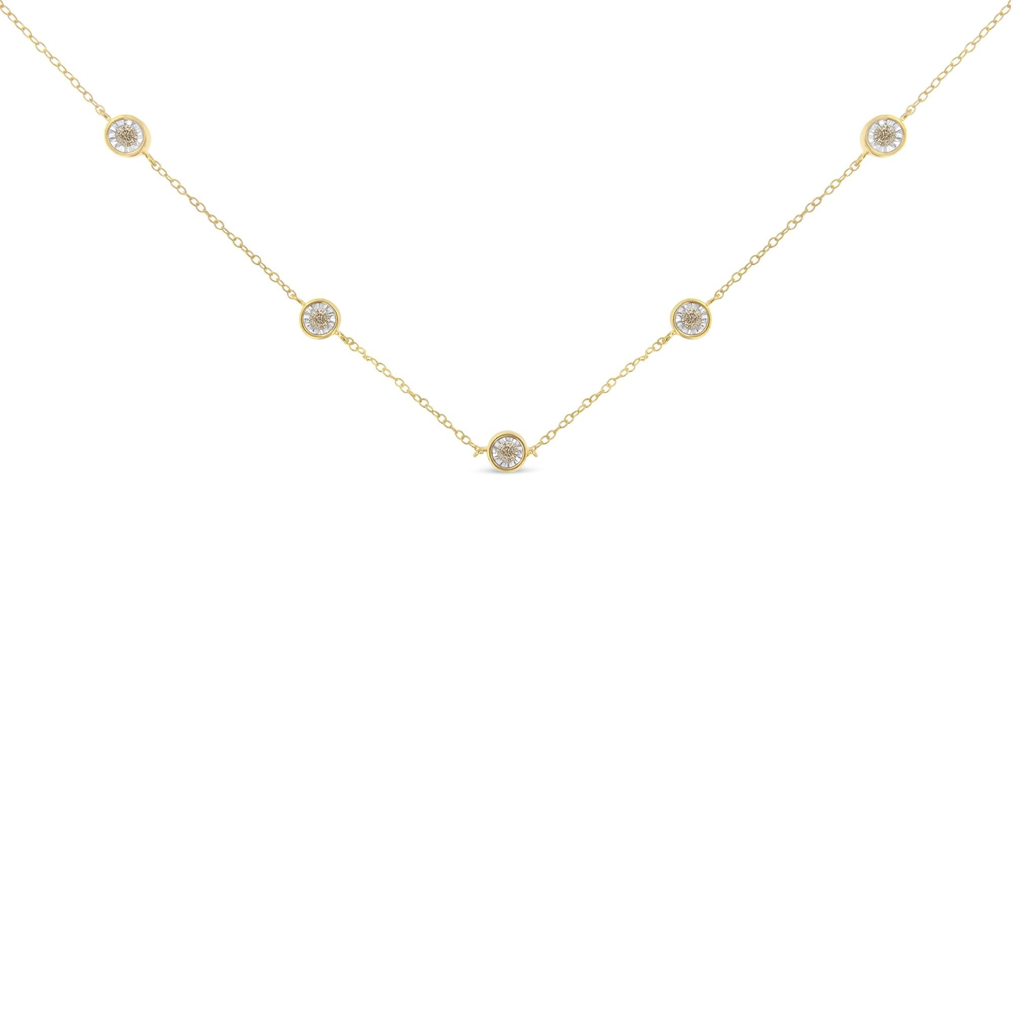 Sterling Silver Diamond Station Necklace (1/2 cttw, K-L Color, I2-I3 Clarity)