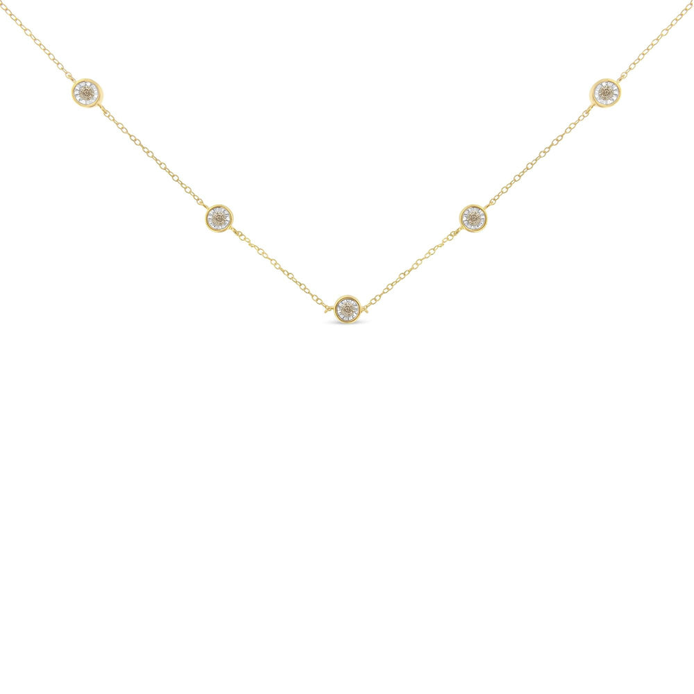 Sterling Silver Diamond Station Necklace (1/2 cttw, K-L Color, I2-I3 Clarity)