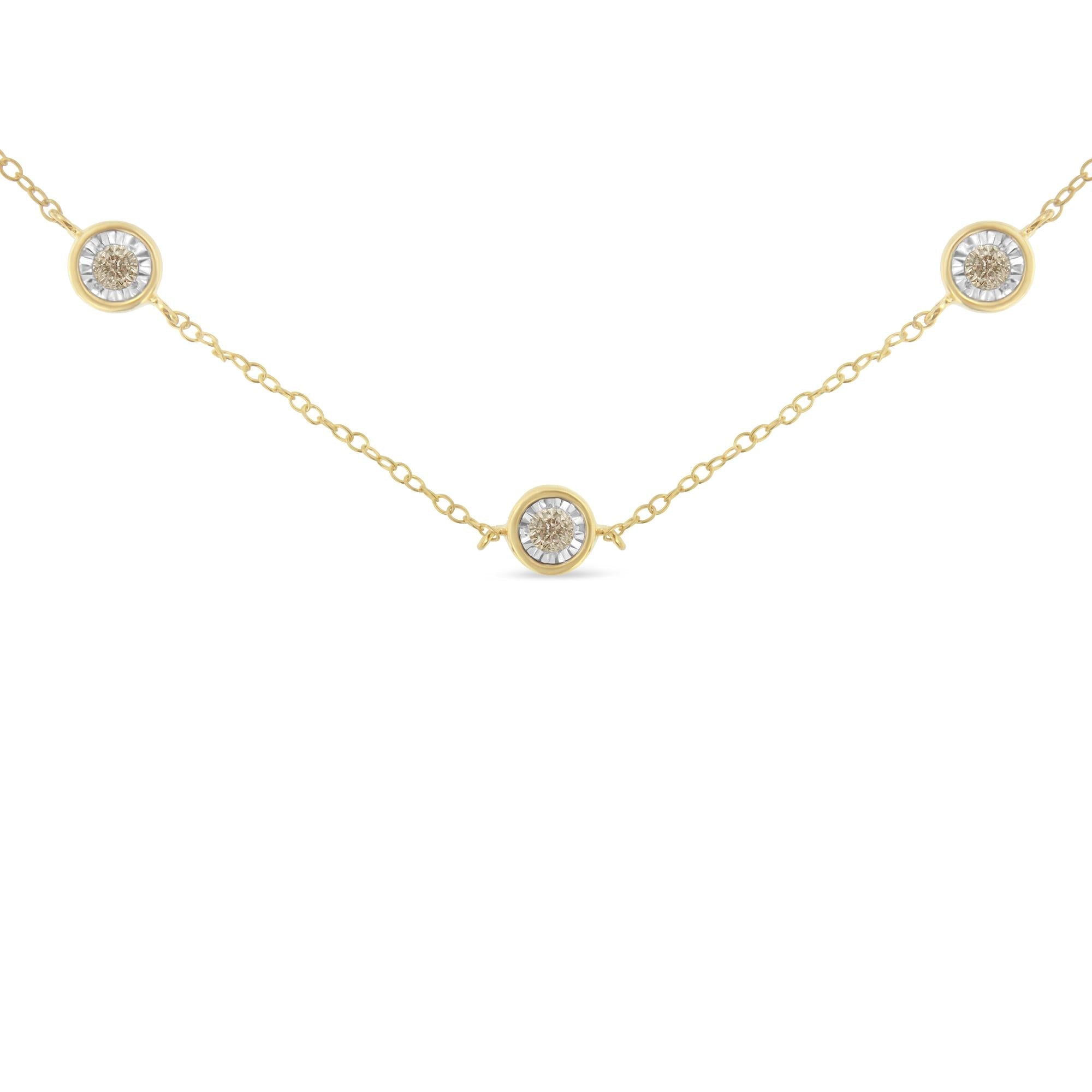 Sterling Silver Diamond Station Necklace (1/2 cttw, K-L Color, I2-I3 Clarity)