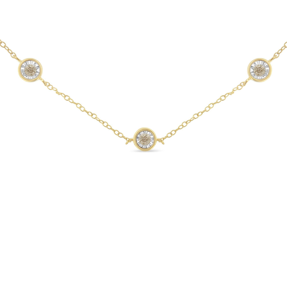 Sterling Silver Diamond Station Necklace (1/2 cttw, K-L Color, I2-I3 Clarity)