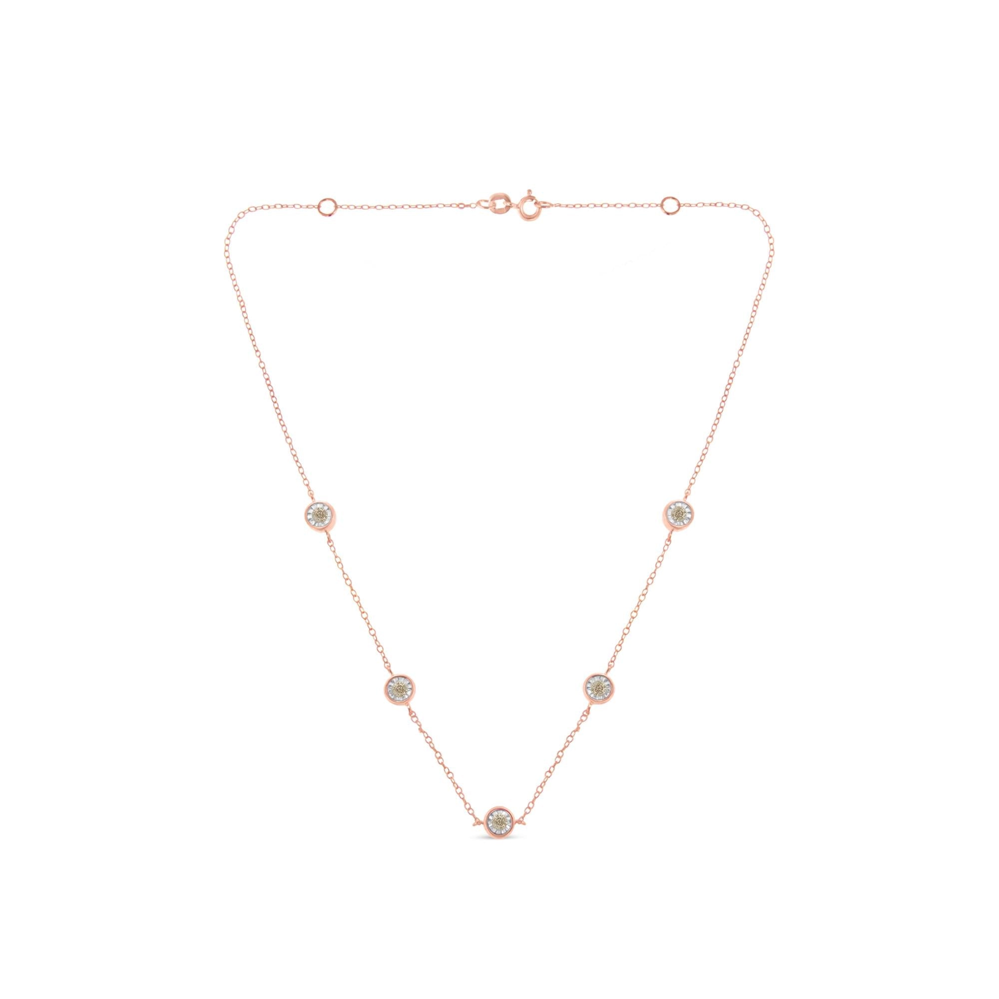 Sterling Silver Diamond Station Necklace (1/2 cttw, K-L Color, I2-I3 Clarity)