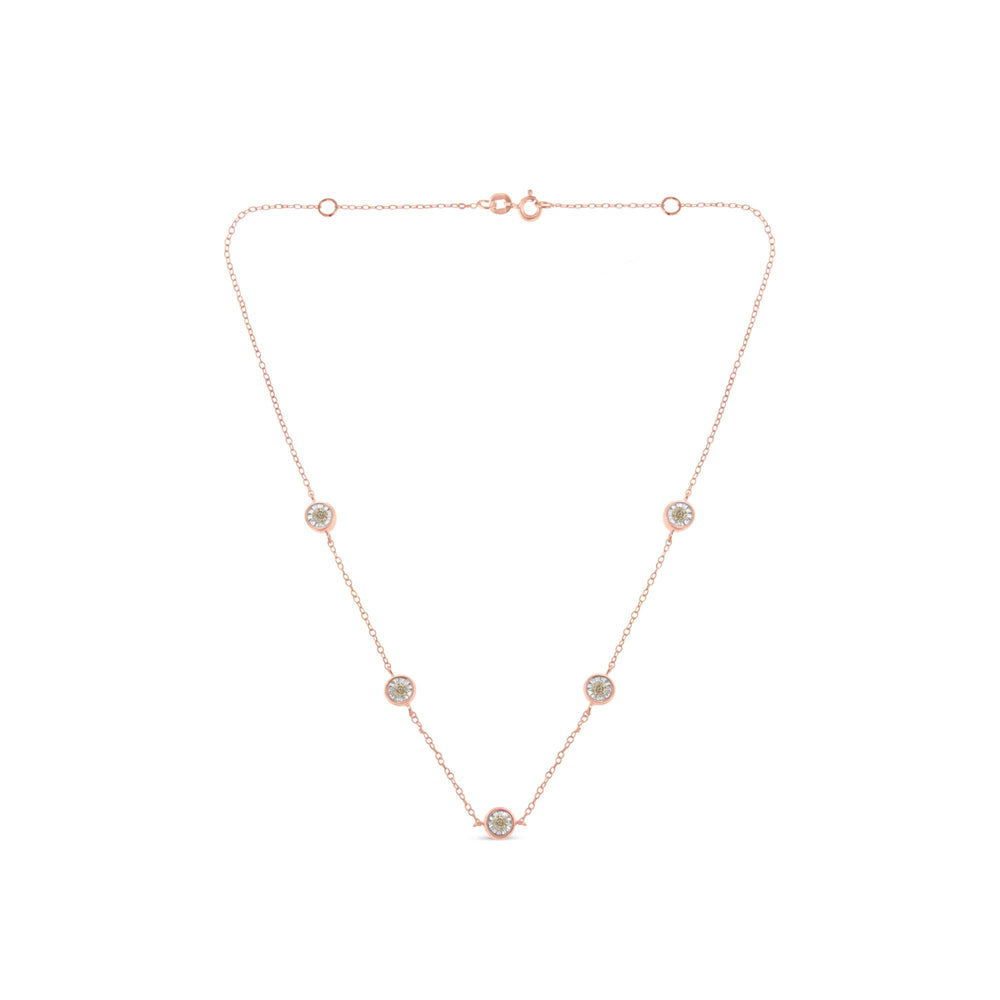 Sterling Silver Diamond Station Necklace (1/2 cttw, K-L Color, I2-I3 Clarity)