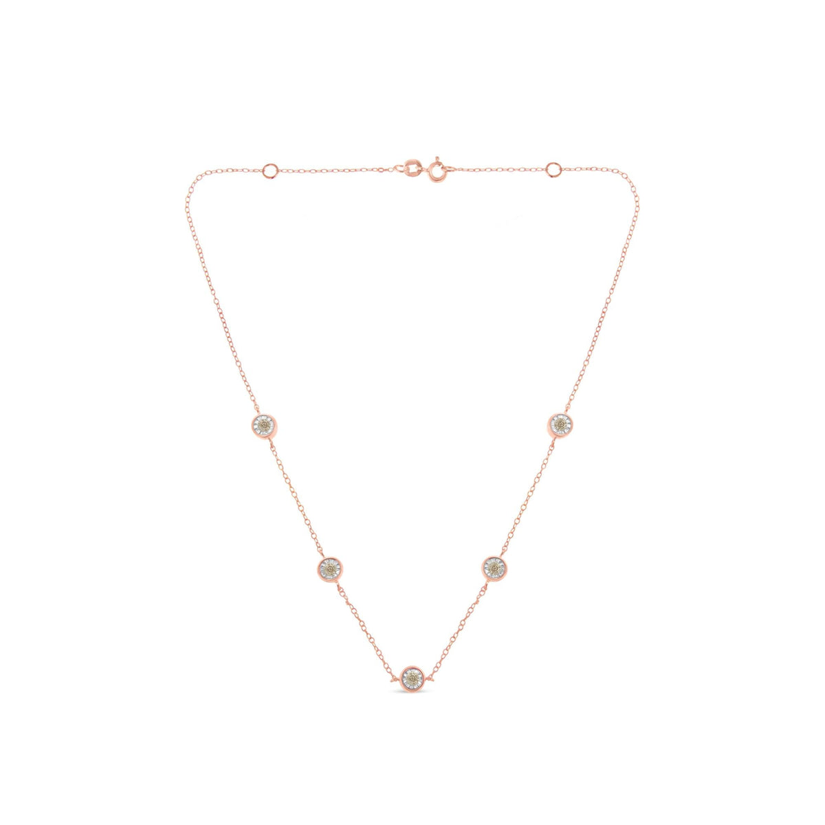 Sterling Silver Diamond Station Necklace (1/2 cttw, K-L Color, I2-I3 Clarity)