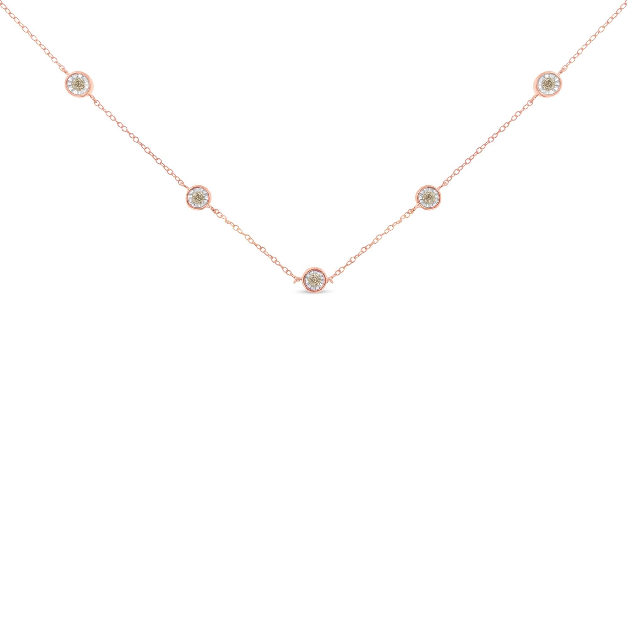 Sterling Silver Diamond Station Necklace (1/2 cttw, K-L Color, I2-I3 Clarity)
