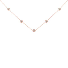Sterling Silver Diamond Station Necklace (1/2 cttw, K-L Color, I2-I3 Clarity)
