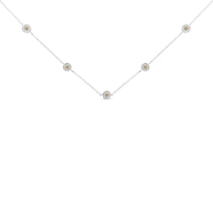 Sterling Silver Diamond Station Necklace (1/2 cttw, I-J Color, I1-I2 Clarity)