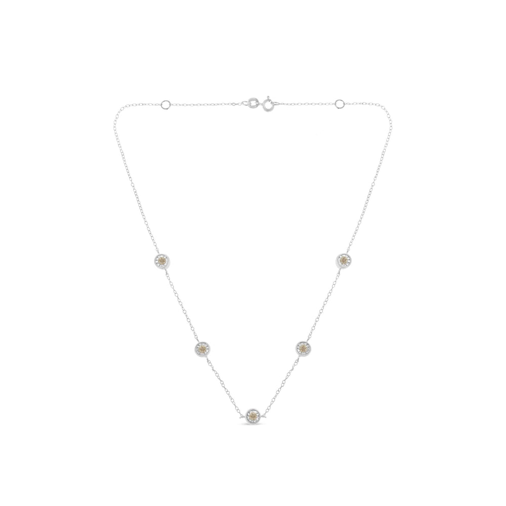Sterling Silver Diamond Station Necklace (1/2 cttw, I-J Color, I1-I2 Clarity)