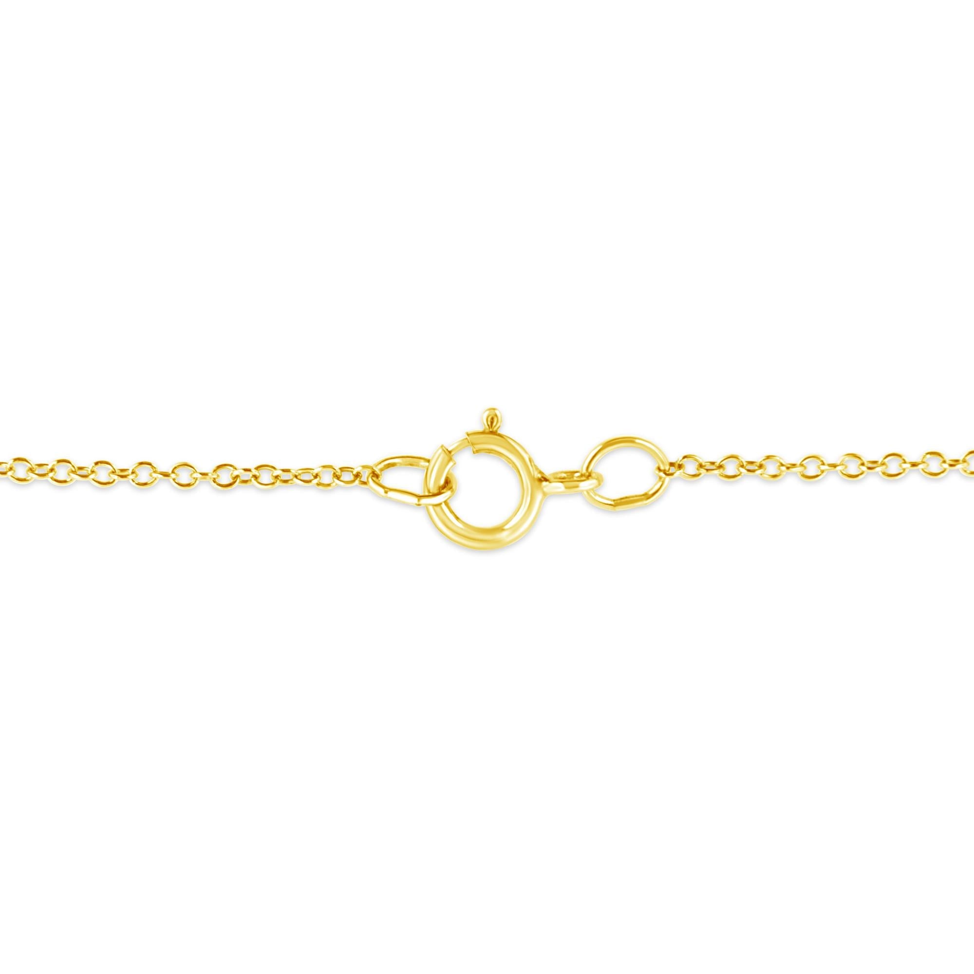 10K Yellow Gold Plated .925 Sterling Silver 1/10 Cttw Miracle Set Round Diamond 18" Pendant Necklace - Choice of Shapes