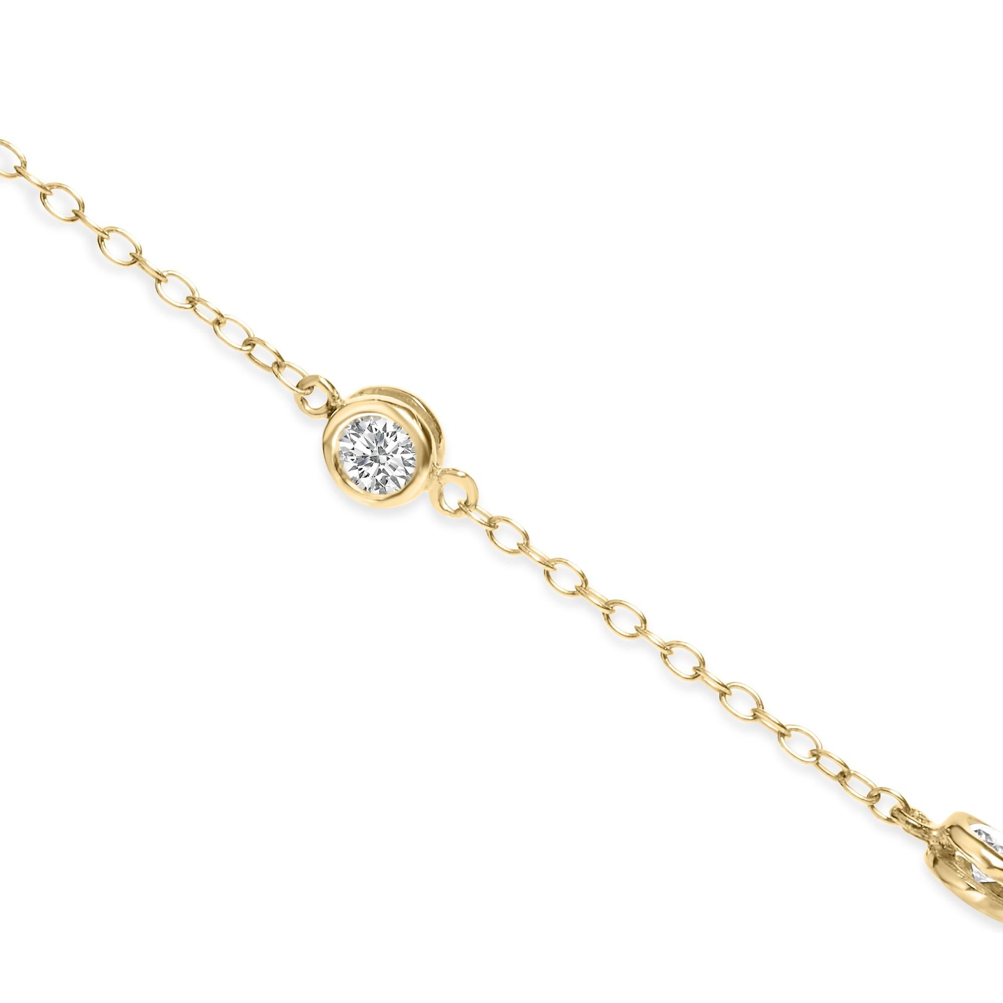 10K Gold Diamond Station Necklace (1 cttw, J-K Color, I1-I2 Clarity)