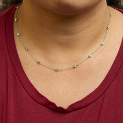 10K Gold Diamond Station Necklace (1 cttw, J-K Color, I1-I2 Clarity)