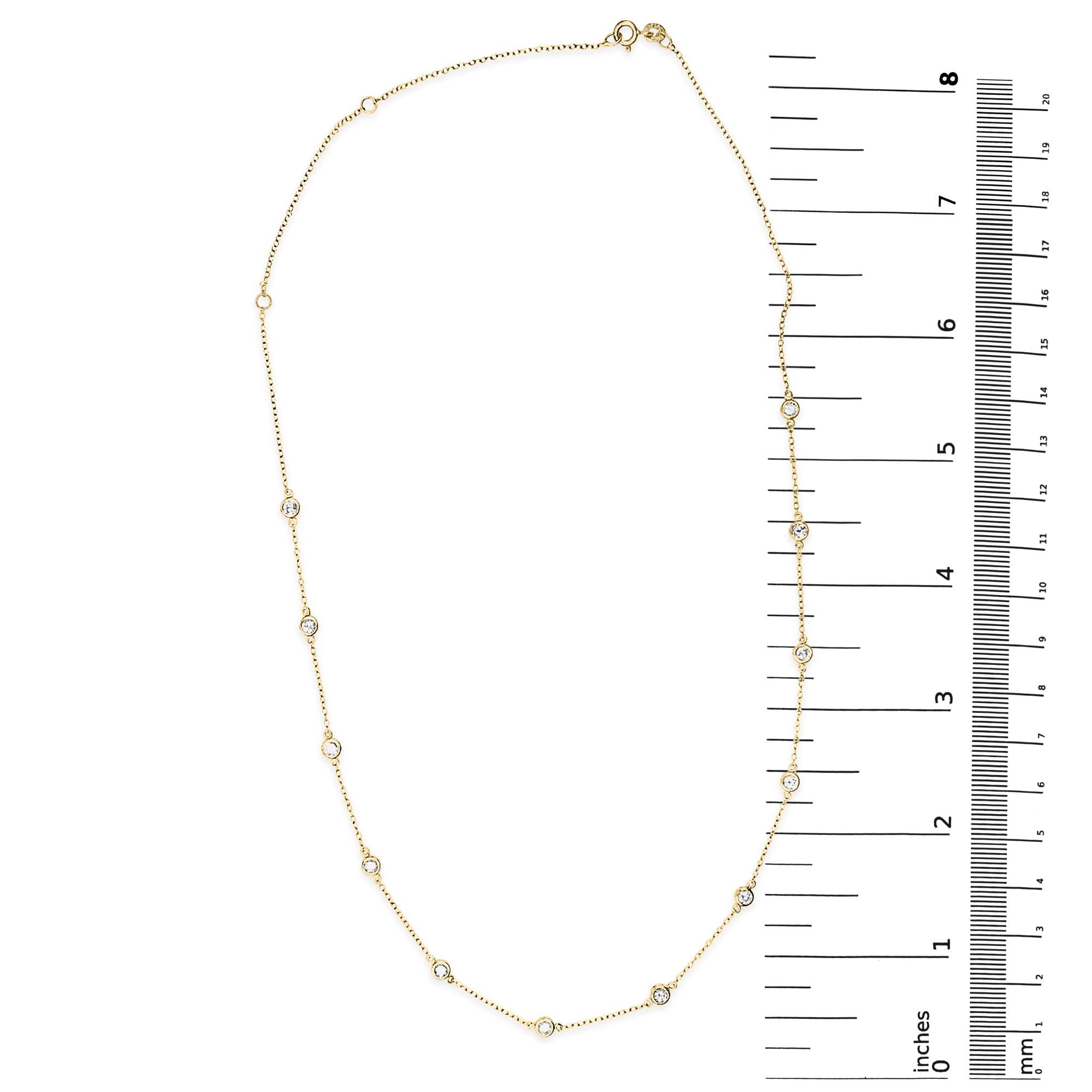 10K Gold Diamond Station Necklace (1 cttw, J-K Color, I1-I2 Clarity)