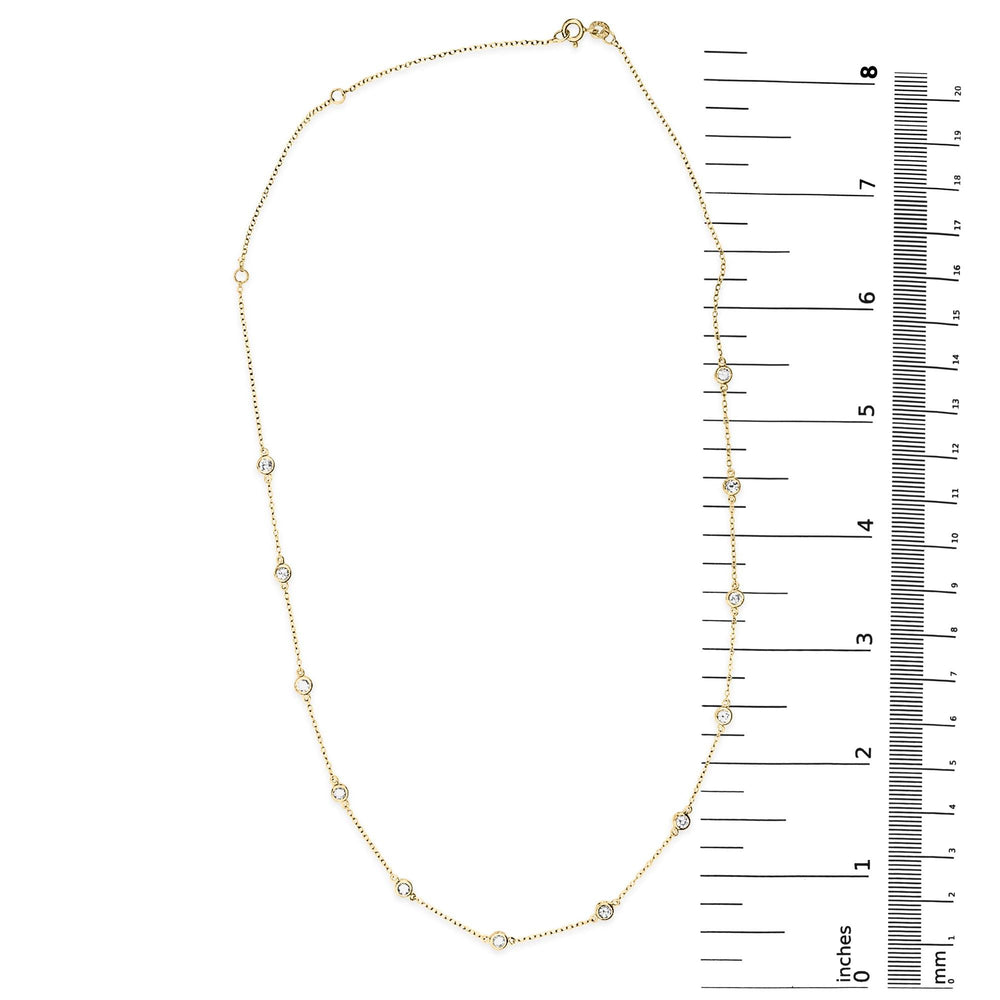 10K Gold Diamond Station Necklace (1 cttw, J-K Color, I1-I2 Clarity)