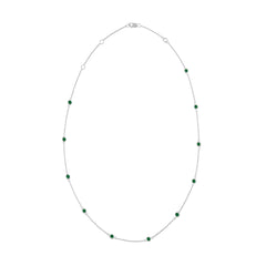 Sterling Silver Green Treated Diamond Station Necklace (1 cttw, Green Color, I1-I2 Clarity)