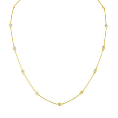 14K Gold Diamond Station Necklace (1 1/10 cttw, H-I Color, VS2-SI1 Clarity)