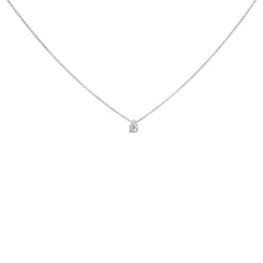 14K White Gold Pear Shape Lab Grown Diamond Solitaire Pendant Necklace (F-G Color, VS2-SI1 Clarity)